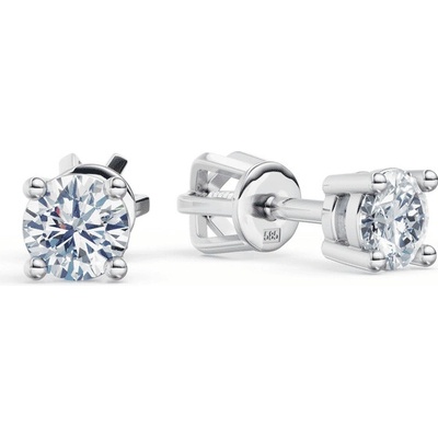 DF Zlaté dámske náušnice 3684, diamant, biele zlato