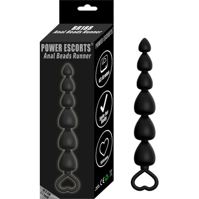 Power Escorts Plug Power Escorts Anální korále Silicone Black 18,5 cm – Zbozi.Blesk.cz