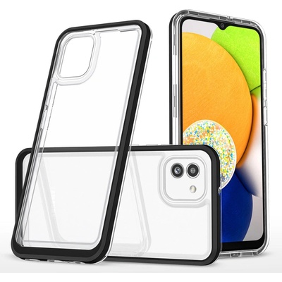 HQWear Кейс HQWear Clear 3in1 за Samsung Galaxy A03, с черна рамка, прозрачен (5907769348730)