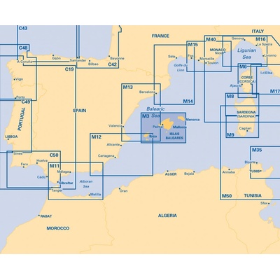 Námořní mapa Imray M3 Islas Baleares - Formentera, Ibiza, Mallorca, Menorca IMM3