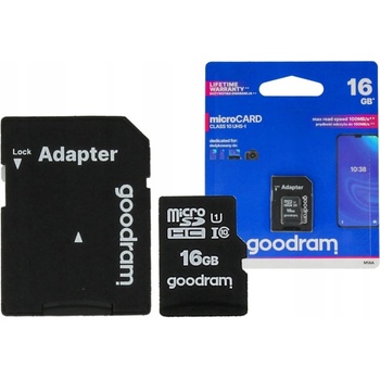GOODRAM Micro SDHC 16GB Class 10 UHS-I M1A0-0160R12