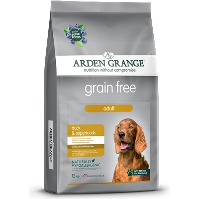 Arden Grange Grain Free Adult - патица и картофи за кучета над 12 месеца, 2кг
