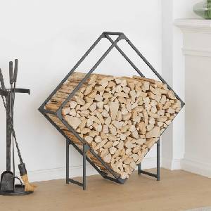 vidaXL Стелаж за дърва за огрев Антрацит 100x25x100 cm (864289)