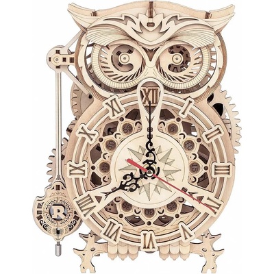 Robotime Дървен 3D пъзел Robo Time от 161 части - Часовник Сова (LK503)