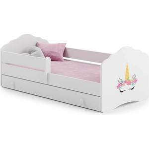 Kobi Детско легло FALA с парапет и чекмедже с различни мотиви (160 х 80 см, unicorn)