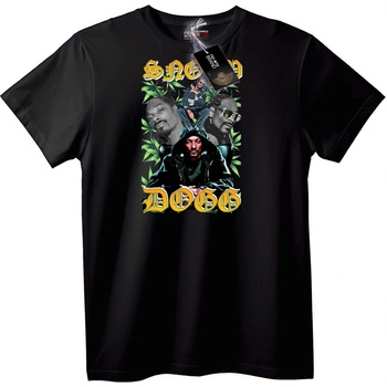 NOONEBRAND Тениска Snoop Dogg с Канабис Дизайн - 2XL, Black