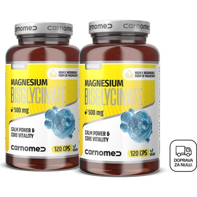 CarnoMed 2x Magnesium bisglycinate 500mg 120 kapsúl