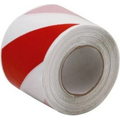Fólia červeno-biela 8cm šikmé pruhy 610MT (1bal=100m)