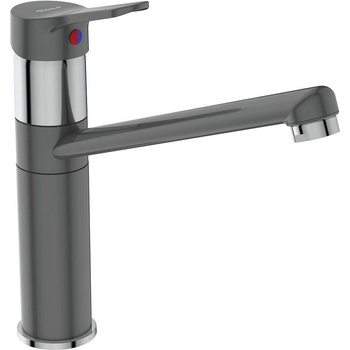 Vidima Стоящ смесител за кухня, BC819U8, Vidima, месинг, хром + сиво, с висок тръбен чучур, 22.7х5х24.3см (BC819U8)