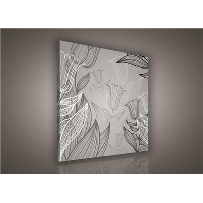 Obraz na plátně listy s tulipány 139O2, 80 x 80 cm, IMPOL TRADE