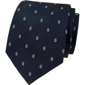 Kravata s paragrafmi tmavomodrá