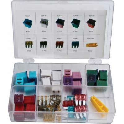 ASTA A-41EFK Autopojistky ploché nožové a zásuvné JCase, 5-50 A, sada 41 dílů