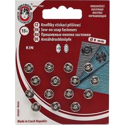 KIN Knoflíky stiskací patentky Ms průměr 8mm (vel. 1/2)