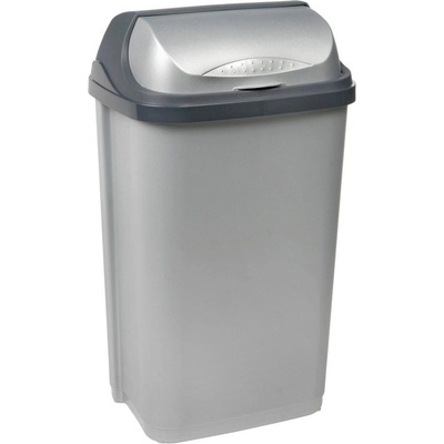 Rasmus koš odp. 50 l, stříbrný, zasouv.víko, plast