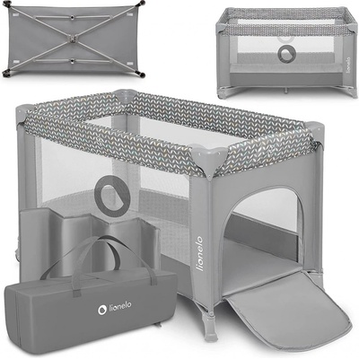 Lionelo Cestovní postýlka Stefi Grey Concrete Multicolor – Zboží Dáma