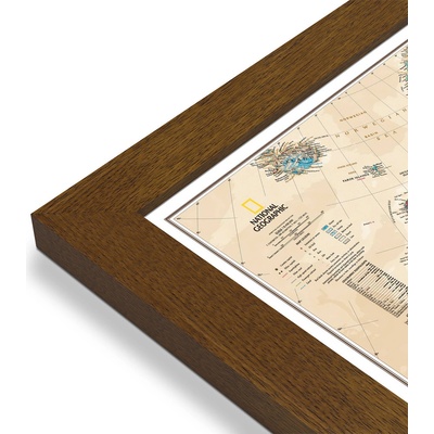 National Geographic Evropa - nástěnná mapa Executive 118 x 92 cm Varianta: mapa v dřevěném rámu, Provedení: Pegi tmavý ořech