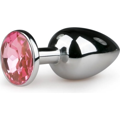 EasyToys Metal Butt Plug 124PNK Anal Jewelry Silver/Pink