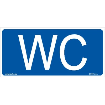 DUKO WC tabulka modrá univerzální Formát: 300 x 150 mm, Materiál: plast 0,5 mm, samolepící vinylová fólie