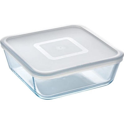 PYREX Dóza na potraviny s vekom štvorcová sklo číre 20 x 20 x 7cm 2 l
