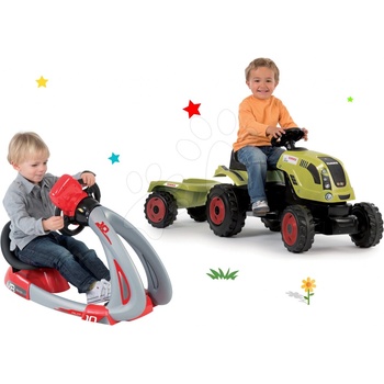Smoby set traktor Claas Farmer XL s prívesom a trenažér V8 Driver elektronický 710114 12