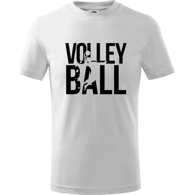 Volleyball nápis tričko detské biela