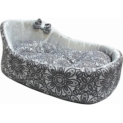 Croci Luxury - Меко и луксозно легло за кучета и котки с подплатена възглавница, 52x46x24 см