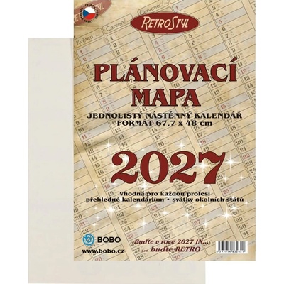 Plánovací roční mapa Retro 2027
