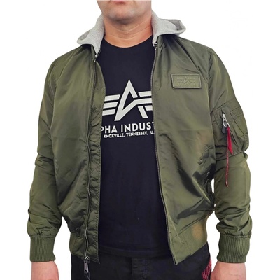 Alpha Industries pánska prechodná bunda MA-1 TT HOOD dark green zelená