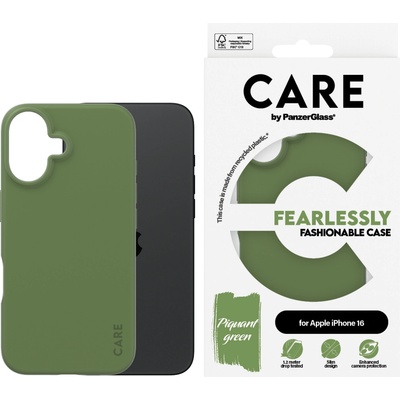 Panzer Гръб CARE by PanzerGlass Fashionable за iPhone 16 - Зелен