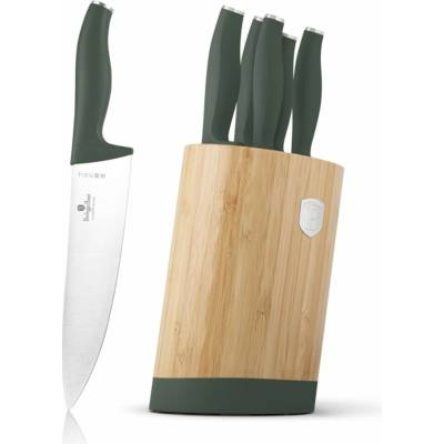 Berlinger Haus Sada nožů se stojanem BAMBOO 6 ks Matte Green Collection