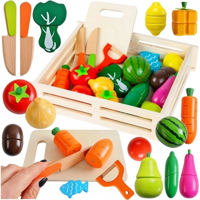 JOKO Dřevěná bedýnka s ovocem a zeleninou ke krájení – Zbozi.Blesk.cz