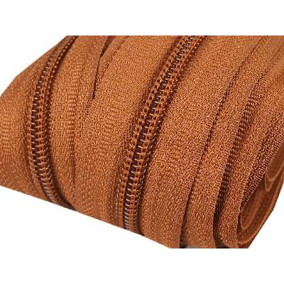 Zip spirálový 5 mm metráž pro jezdce typu POL 290 hnědá střední