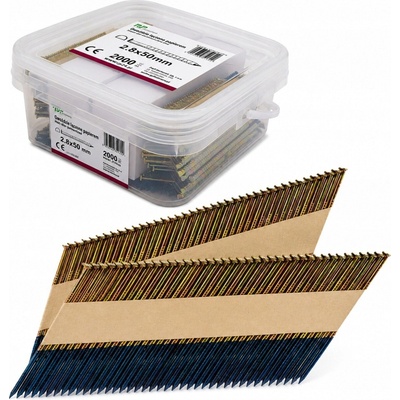 Klince spájané papierom 2,8x75 mm Prstencové Pozinkované 34° 2000ks
