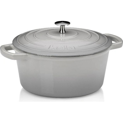 Kela Чугунена тенджера kela calido с капак - Ø24 см (3.8 л) - цвят светлосив (kela 12606)