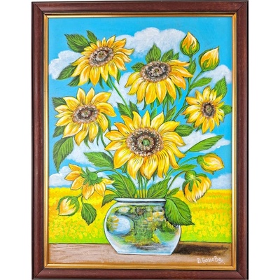 АВТОРСКА КАРТИНА СЛЪНЧОГЛЕДИ АКРИЛ