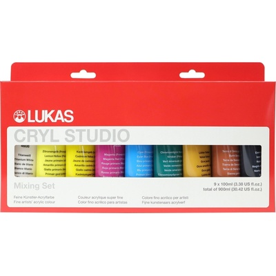 LUKAS Cryl Studio Комплект акрилни бои Mix 1 9 x 100 ml (60860000)