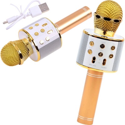JOKO Mikrofón Karaoke Bluetooth a nabíjačka zlatý