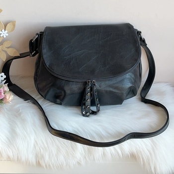 Image 1 of Кожена дамска Черна чанта Модел-774