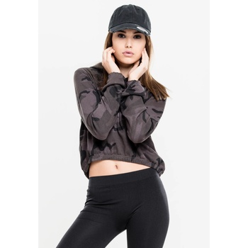 Image 1 of Urban Classics Дамски суичър в тъмносив камуфлаж Urban Classics Ladies Camo Cropped HoodyUB-TB1636-00784 - Тъмносив, размер S