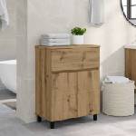 vidaXL Шкаф със светло за баня Дъб артизан 60 x 35 x 80 см (889424)