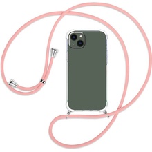 Pouzdro SES Průhledné silikonové ochranné se šňůrkou na krk Xiaomi Redmi Note 9 Pro - růžové