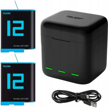 Telesin Nabíječka pro GoPro Hero 8 + 2 batérie GP-BNC-801