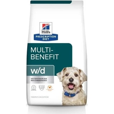 Hill's Prescription Diet w/d Digestive Weight Diabetes Management Храна за кучета, суха, за храносмилателна грижа и диабет, 10 kg