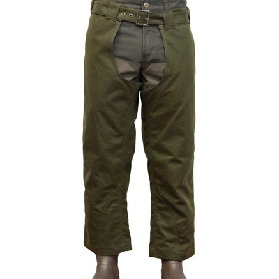 Nohavice Solognac poľovnícke návleky Inverness 500 olejované zelené