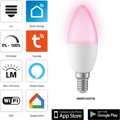 Alecto SMARTLIGHT30 Chytrá barevná LED lampa s Wi-Fi