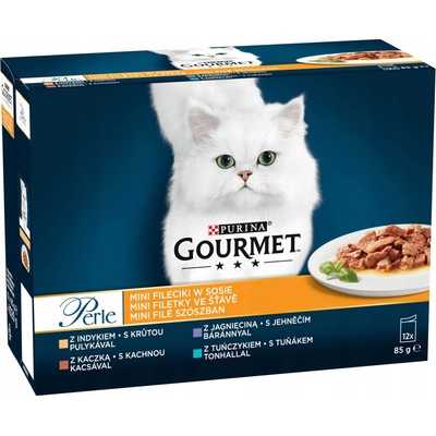 Gourmet Perle kapsičky pre mačky morkakačkajahňacietuniak v šťave 12 x 85 g