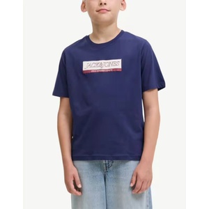 JACK & JONES Jorinwood Block Brend Tee Ss Cn Noos Jnr Ocean Cavern - magazinko