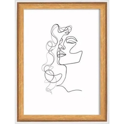 Obrazový rám, drevený, 13x18 cm, "Silhouette", prírodná