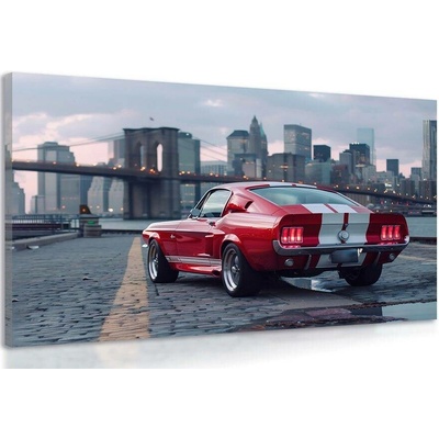 Obraz Mustang s panoramatem New Yorku - 60x40