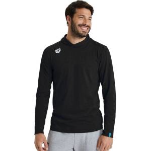 Arena team unisex hooded long sleeve t-shirt panel black xxl